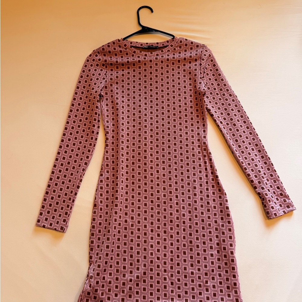 Zara Pink and Black Mini Dress